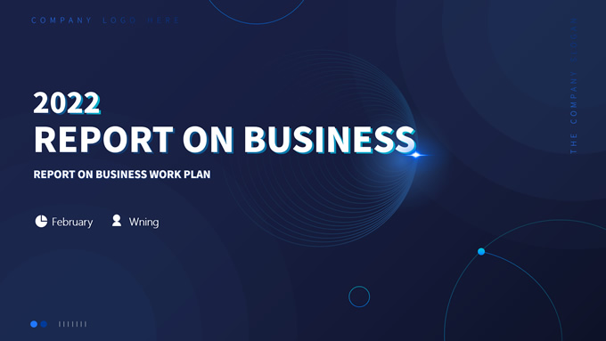 蓝色几何科技风商务通用PPT模板