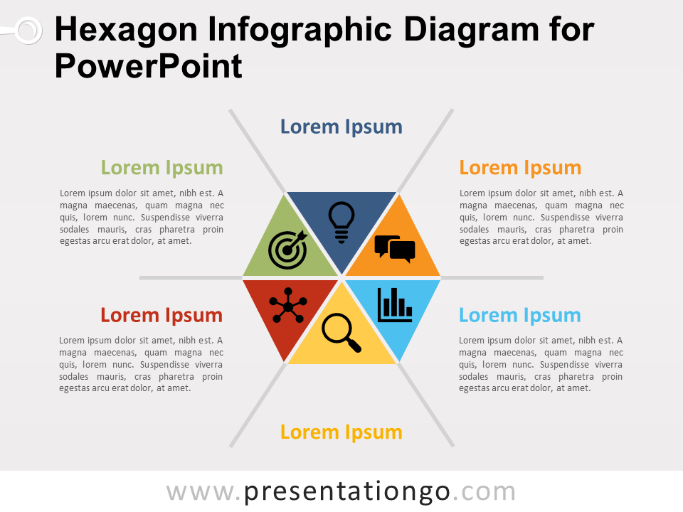 六角PowerPoint的信息图