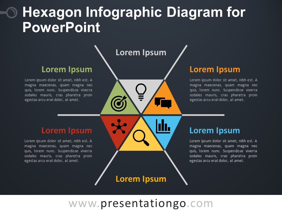 六角PowerPoint的信息图
