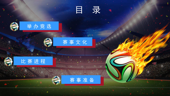 激情世界杯足球PPT模板