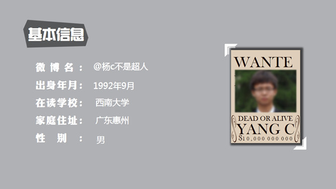 创意超人风格自我介绍PPT模板