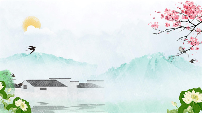 春燕归来 花开满园PPT背景