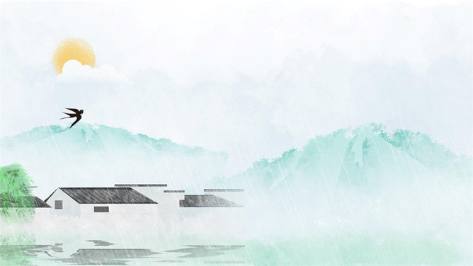 春燕归来 花开满园PPT背景