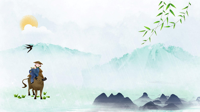 春燕归来 花开满园PPT背景