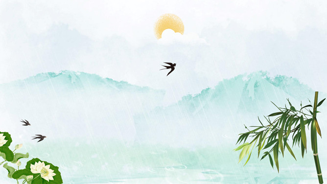 春燕归来 花开满园PPT背景