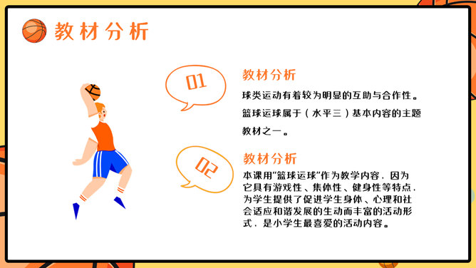 篮球体育教学说课PPT模板