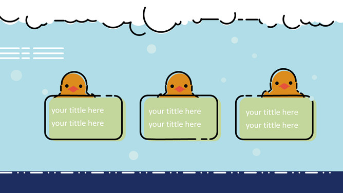 MBE风格小黄鸭主题PPT模板