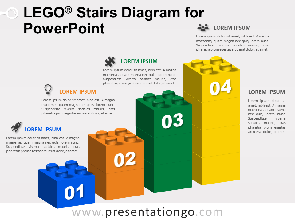 乐高PowerPoint的楼梯图
