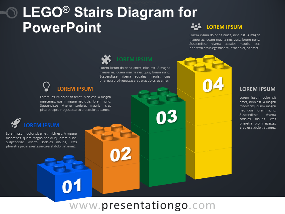 乐高PowerPoint的楼梯图