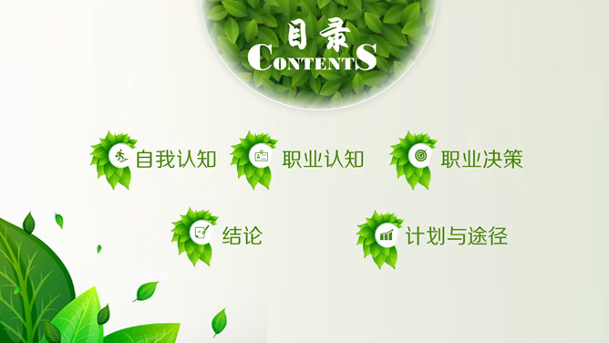 绿色职业规划PPT模板