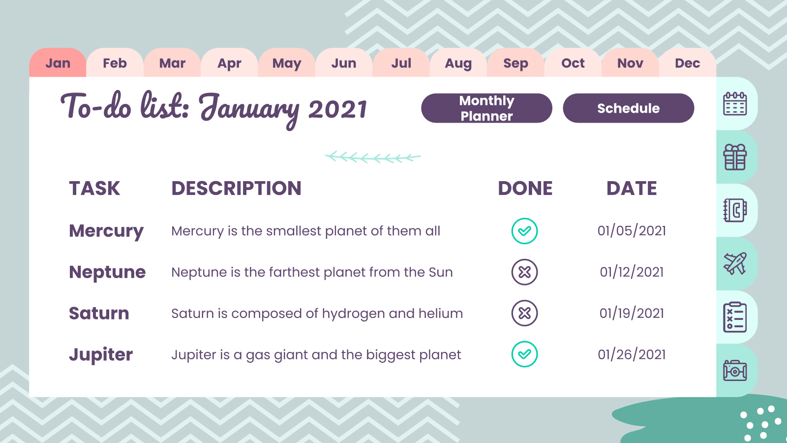 Cherry Year Planner 2021PowerPoint模板