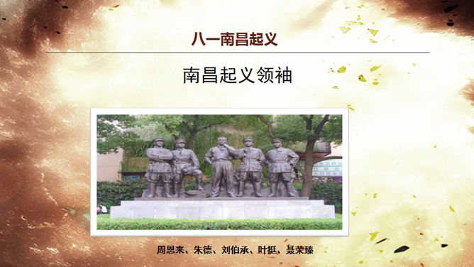 回顾硝烟岁月：建军节主题PPT模板