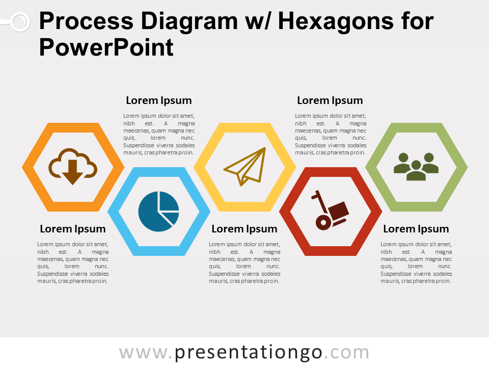 流程图w /六边形PowerPoint