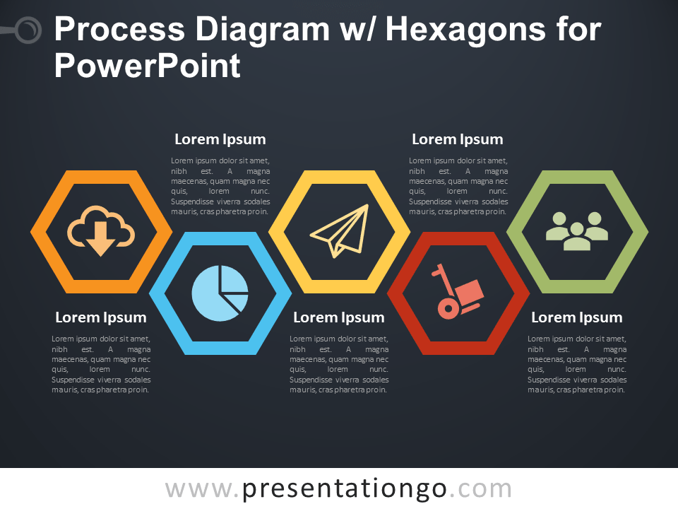 流程图w /六边形PowerPoint
