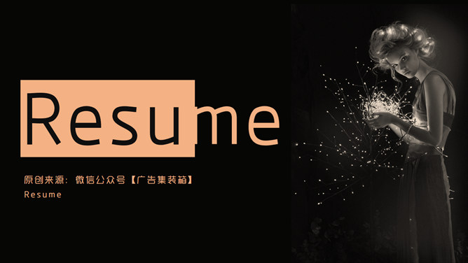 欧美文艺风个人简历PPT模板