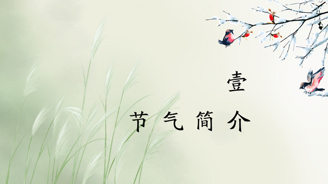 茅草柿子霜降节气PPT模板