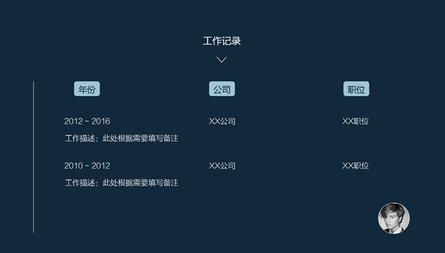 极简绅士男个人简历PPT模板