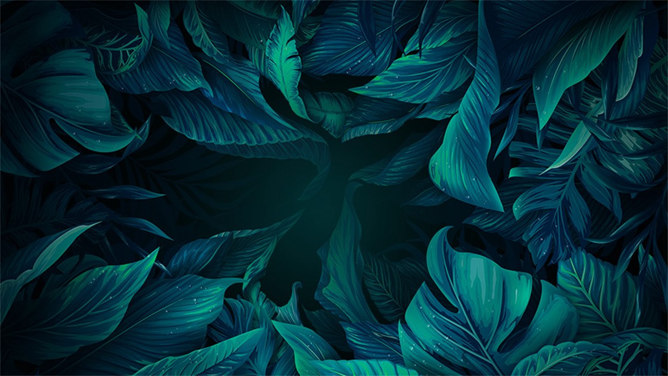 养眼绿色植物PPT背景图片
