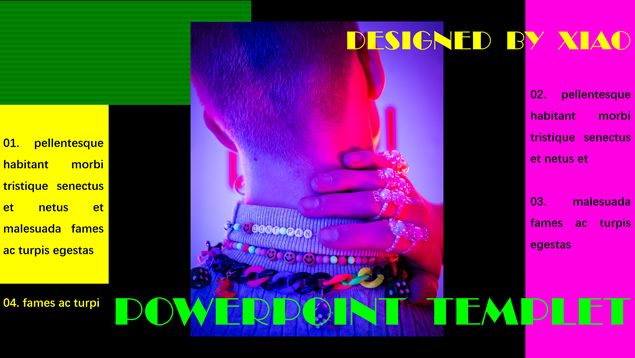 撞色简报主题PPT模板