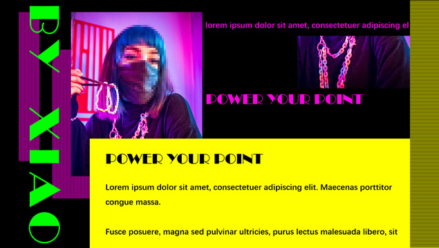 撞色简报主题PPT模板