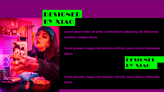 撞色简报主题PPT模板