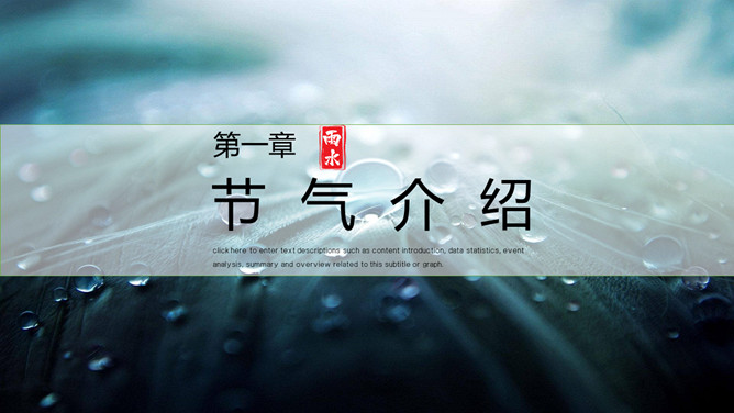 水珠雨水节气介绍PPT模板