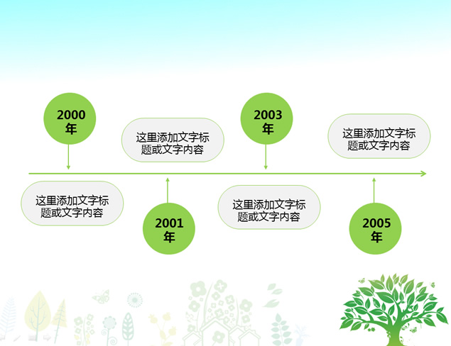 卡通礼物幸运树PPT模板