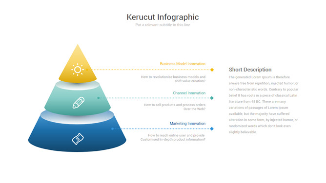 三维立体PPT锥形图素材