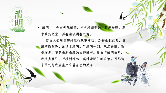 清明节的由来习俗PPT模板
