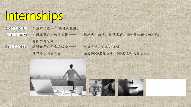 布纹风格个性简历PPT模板