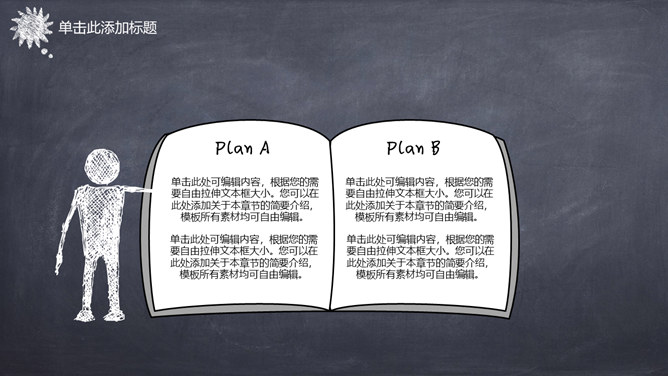 创意手绘粉笔黑板PPT模板