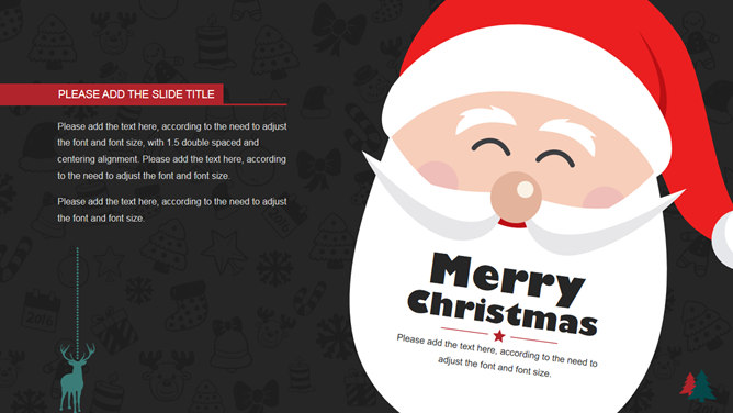 卡通扁平化圣诞主题PPT模板