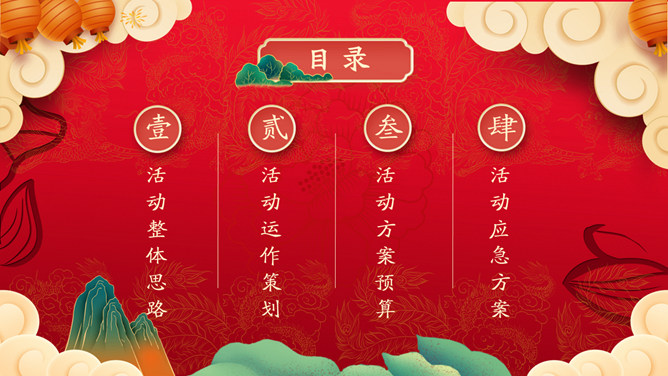 喜庆元旦活动策划PPT模板