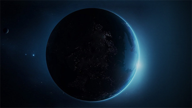 宇宙地球光线PPT背景图片