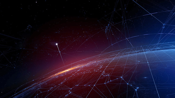 宇宙地球光线PPT背景图片