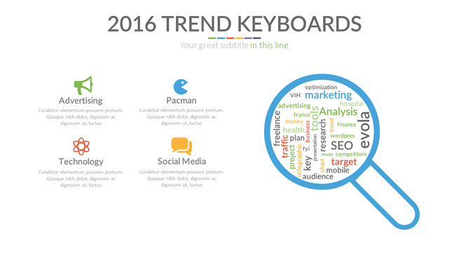 放大镜研究分析PPT图形展示