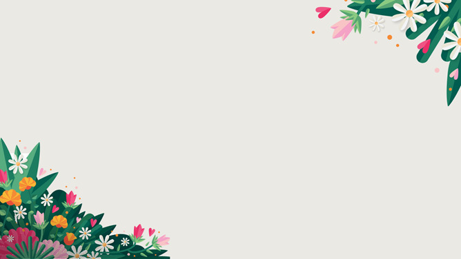花朵主题PPT边框背景图