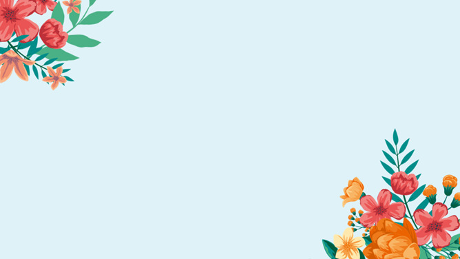 花朵主题PPT边框背景图