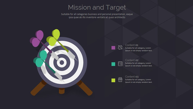 飞镖靶心任务目标说明PPT模板