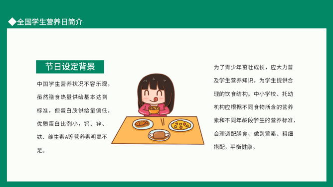 全国学生营养日主题PPT模板