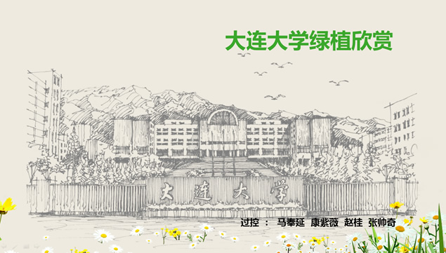 大连大学绿植介绍与美景欣赏PPT模板