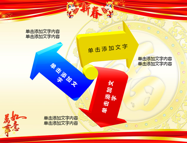 闹春鼓喜迎新春动态PPT模板
