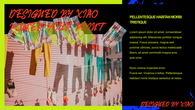 撞色时尚风格主题PPT模板