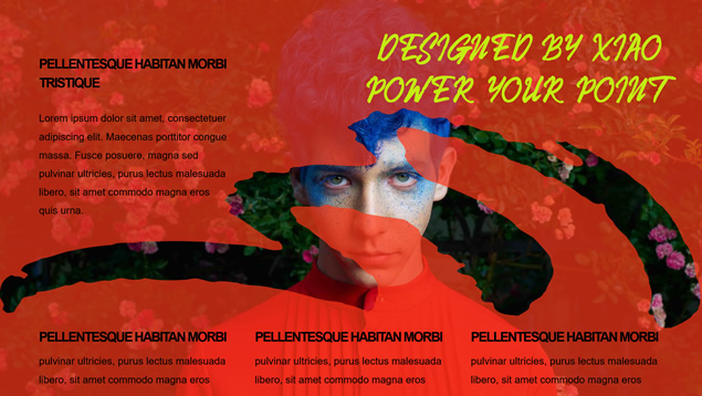 撞色时尚风格主题PPT模板