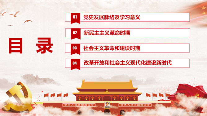 热烈庆祝建党节PPT模板