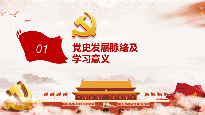 热烈庆祝建党节PPT模板