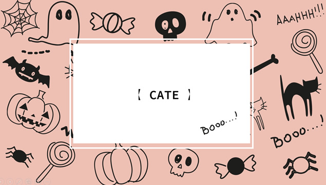 HAPPY HALLOWEEN 黑白配色万圣节PPT模板