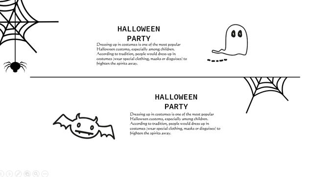 HAPPY HALLOWEEN 黑白配色万圣节PPT模板