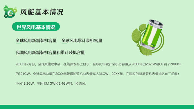 风力发电新能源PPT模板