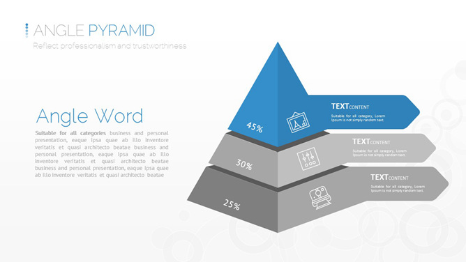 三层金字塔图形PPT模板
